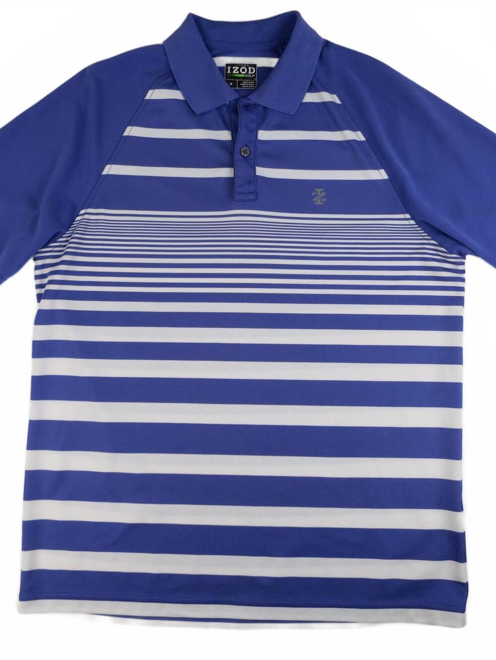 IZOD Golf Men's Medium Purple and White Striped Polo Shirt